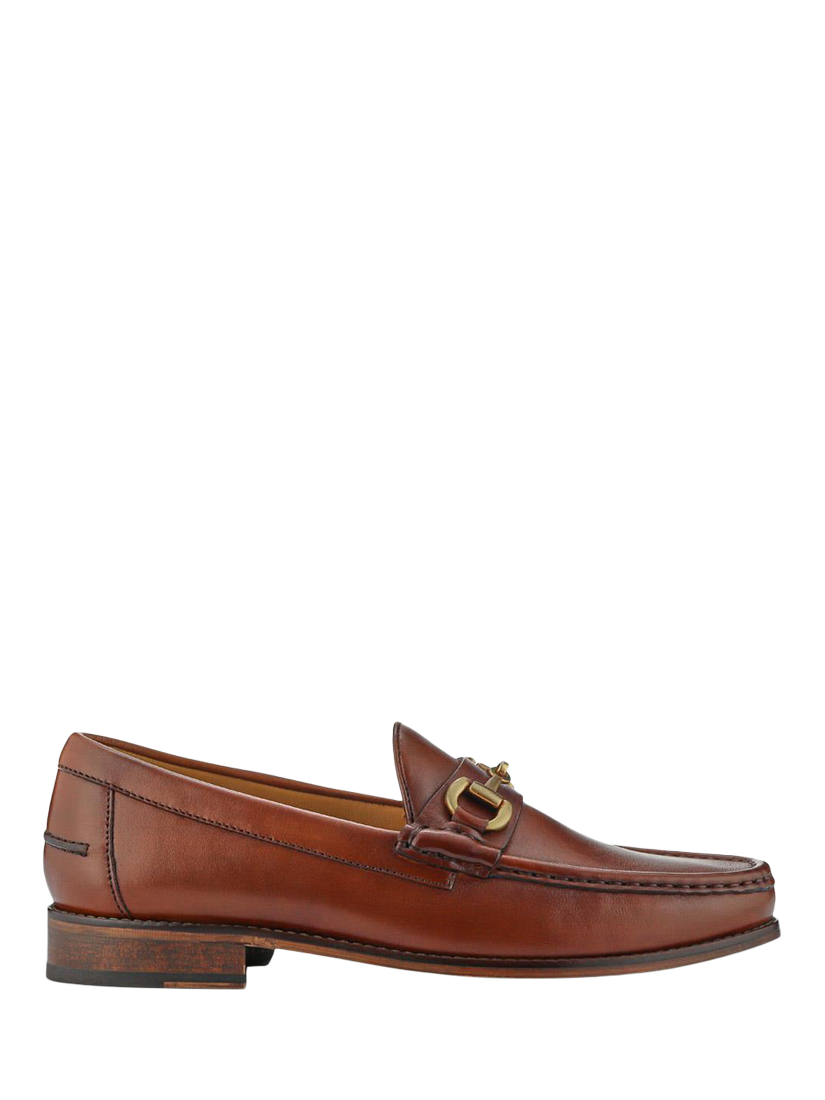Product image 1 of 5, which shows Jones Bootmaker Roan Leather Slip-On Loafers, Chestnut, 5