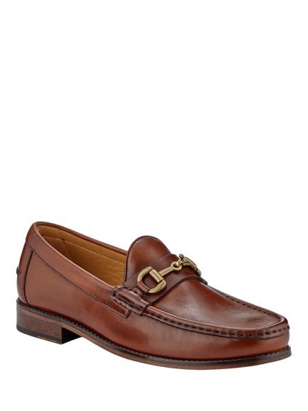 Jones Bootmaker Roan Leather Slip-On Loafers - view 2, Chestnut