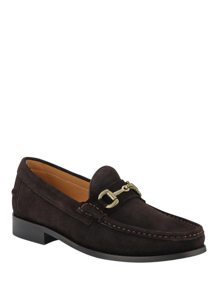 Jones Bootmaker Roan Suede Loafers - view 2, Dark Brown