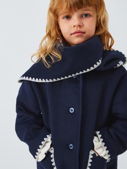 John Lewis Kids' Contrast Stitch Wrap & Jacket Set, Blue - view 2, Blue