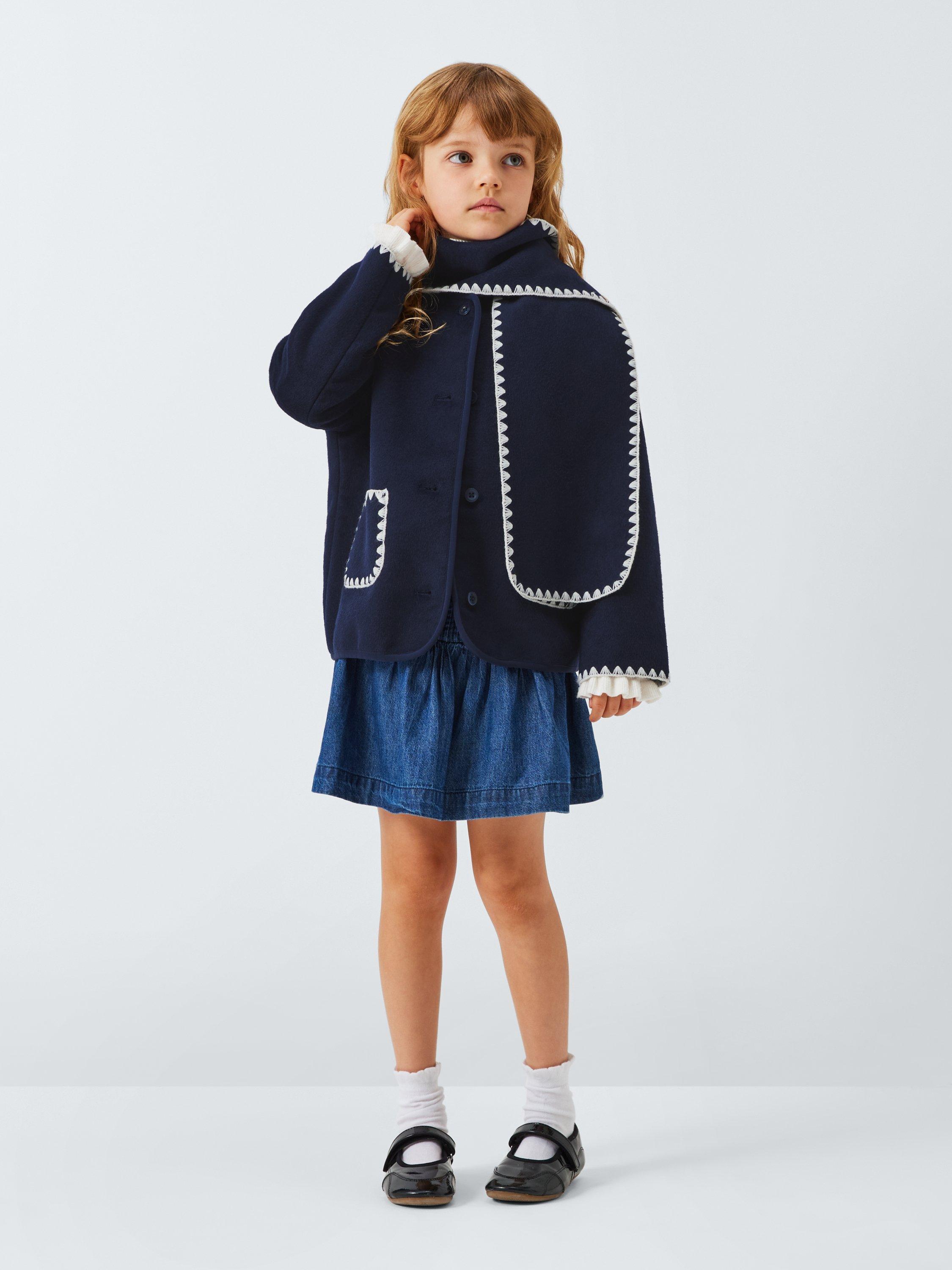 Product image 3 of 8, which shows John Lewis Kids' Contrast Stitch Wrap & Jacket Set, Blue, 5 years