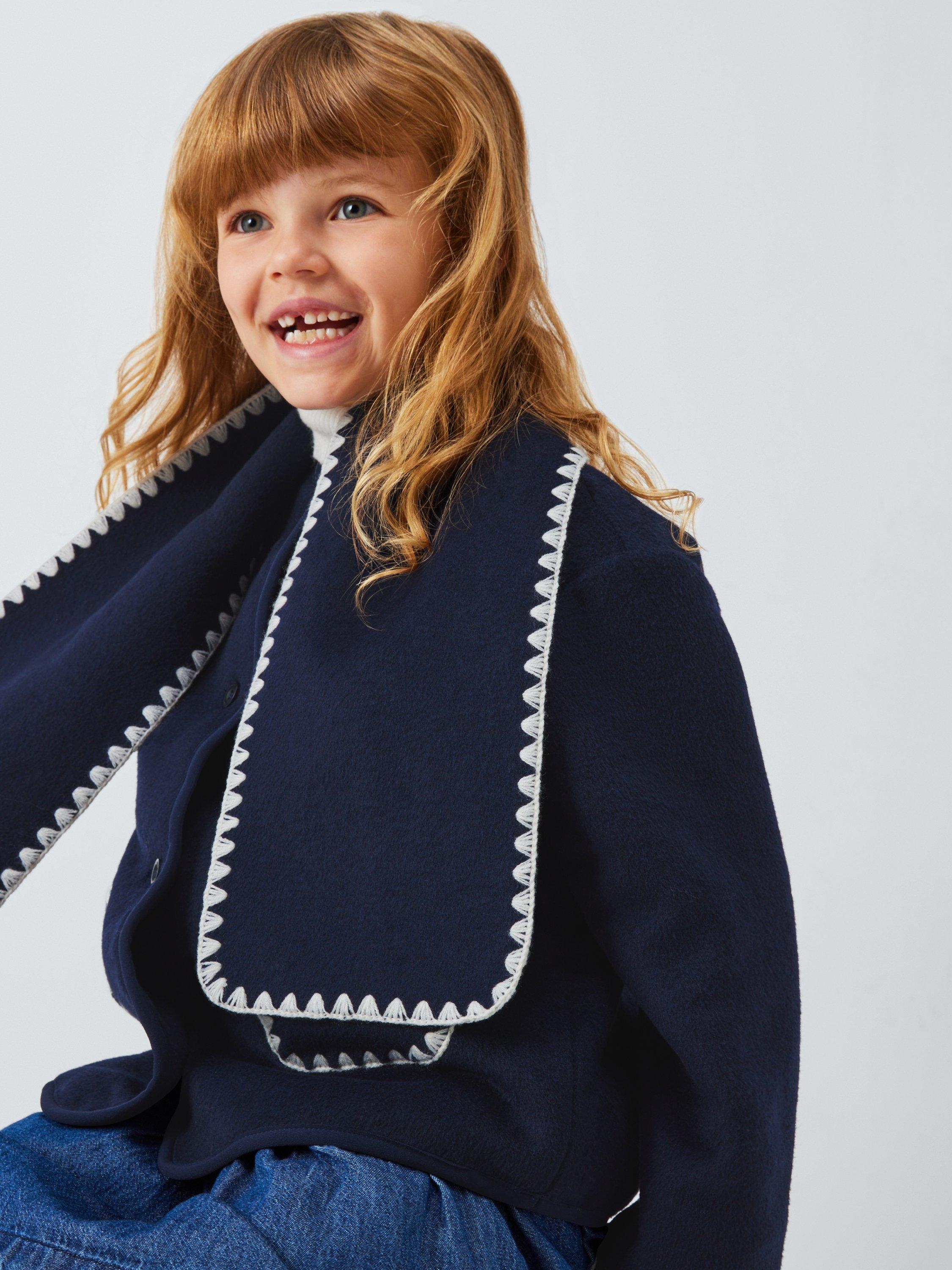 Product image 5 of 8, which shows John Lewis Kids' Contrast Stitch Wrap & Jacket Set, Blue, 5 years