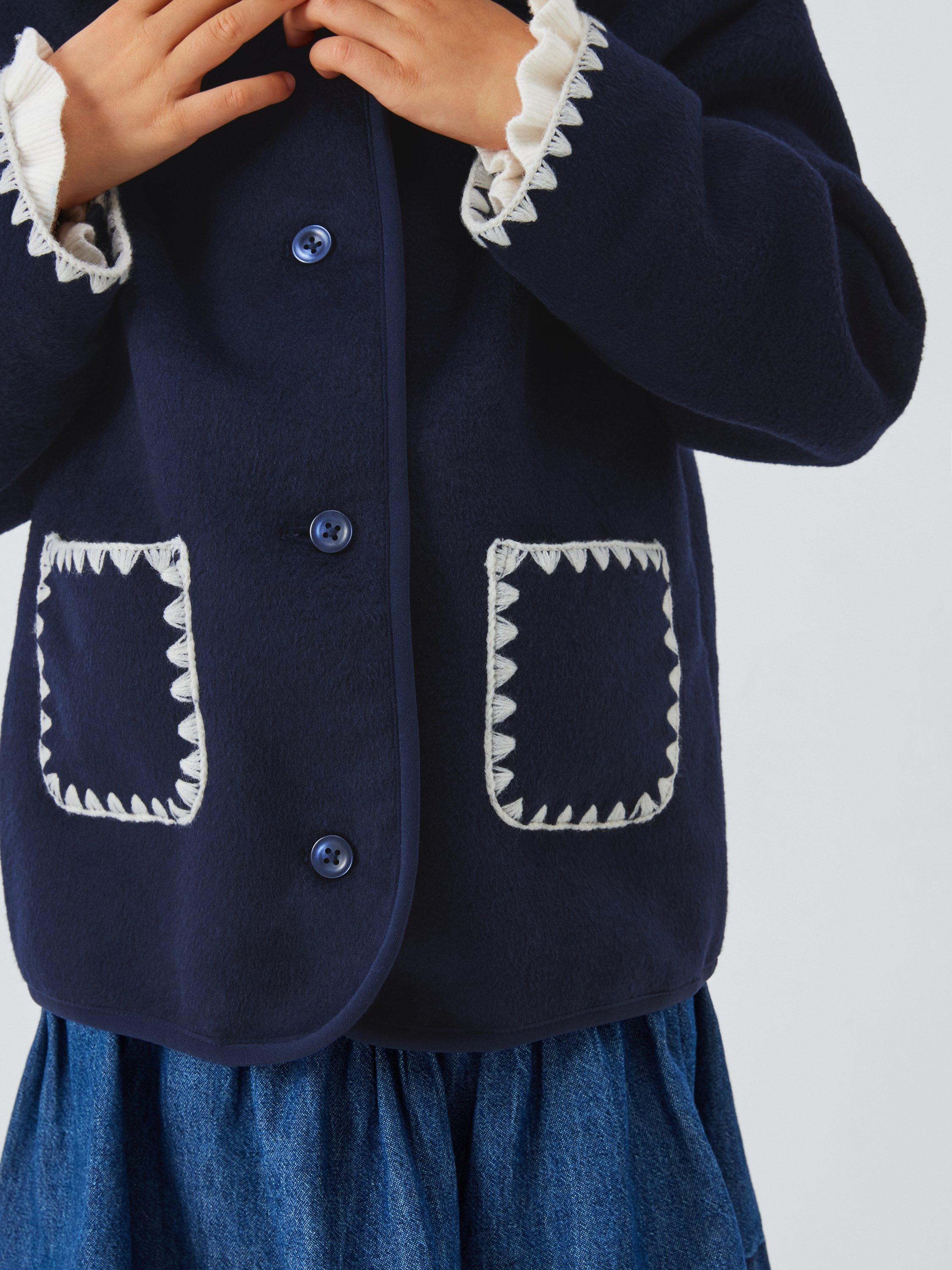 Product image 6 of 8, which shows John Lewis Kids' Contrast Stitch Wrap & Jacket Set, Blue, 5 years