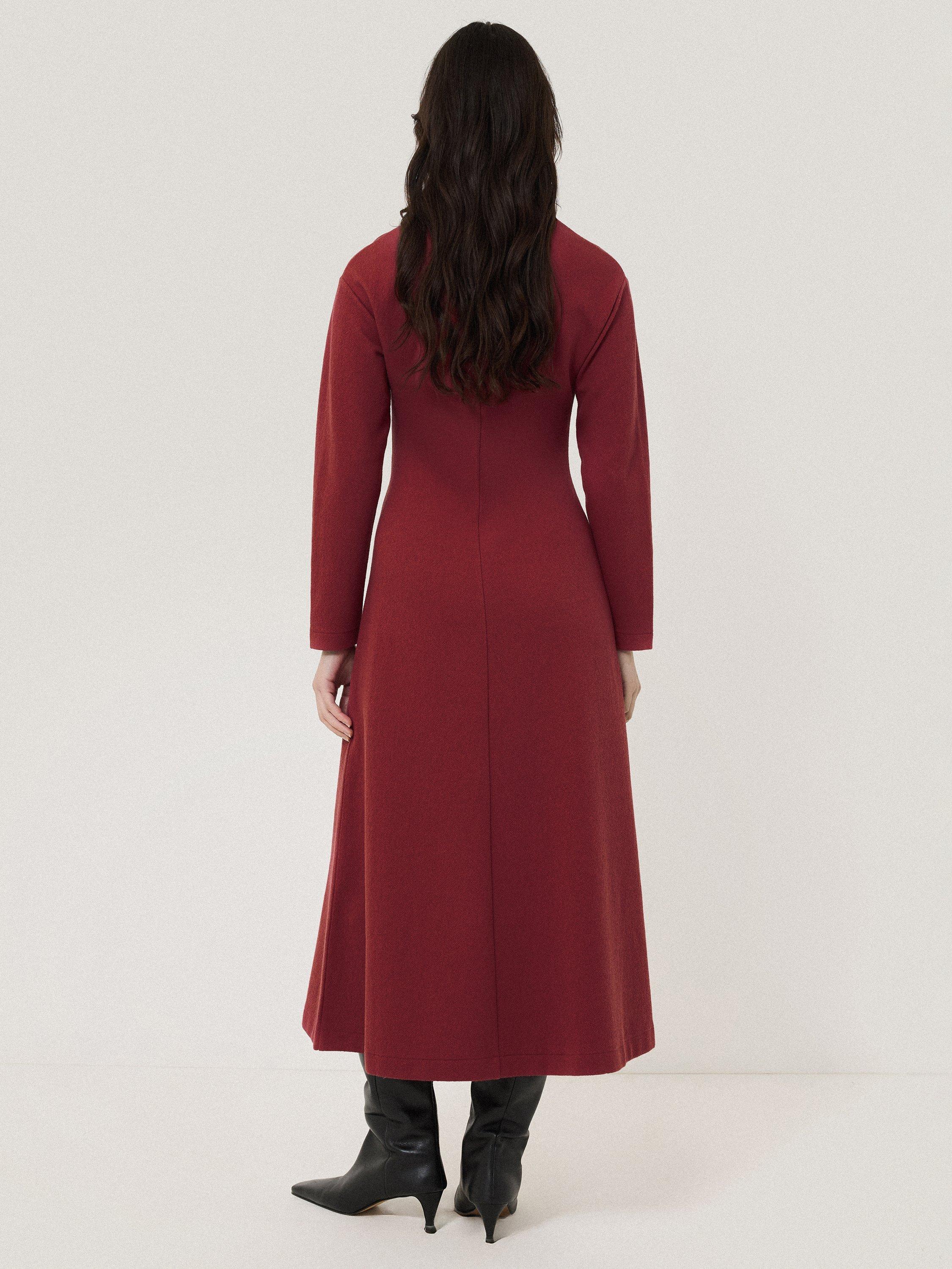 Product image 2 of 6, which shows Jigsaw Mock Wrap Long Sleeve Jersey Dress, Pink, XS
