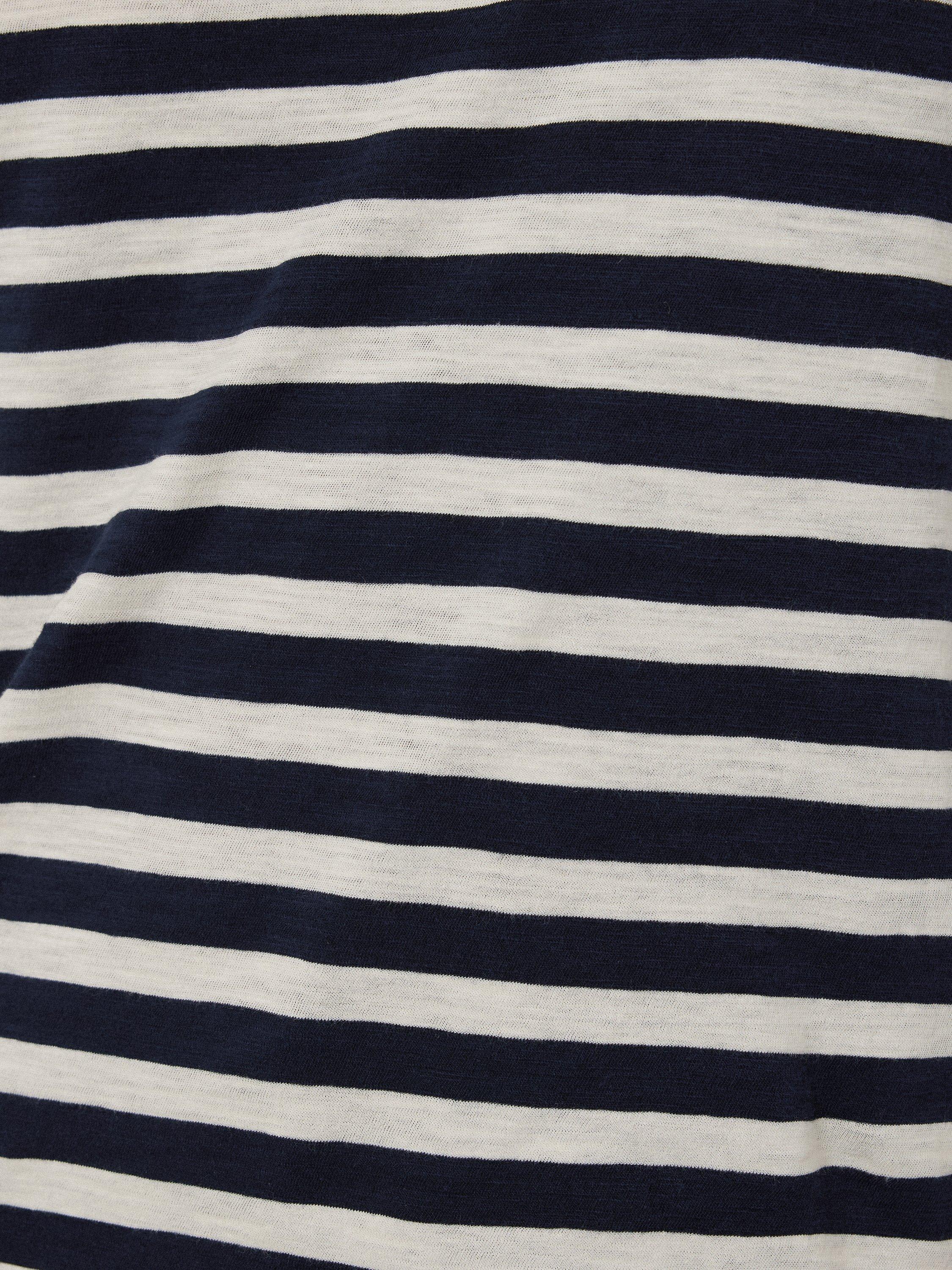 Product image 7 of 7, which shows Jigsaw Stripe Long Sleeve Top, Navy/Multi, XS