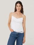 Jigsaw Lace Trim Modal Vest, White