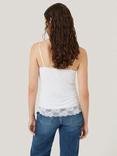 Jigsaw Lace Trim Modal Vest, White