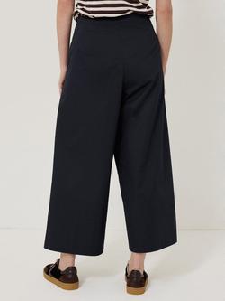 Jigsaw Pure Cotton Wide Leg Trousers - view 2, Navy