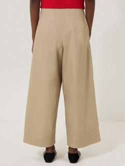Jigsaw Cropped Wide Leg Trousers, Stone - view 2, Stone