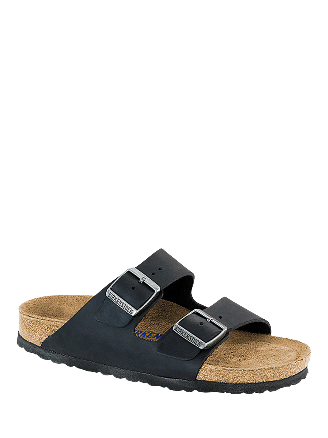 Product image 2 of 3, which shows Birkenstock Arizona Oiled Nubuck Leather Sandals, Black, EU41