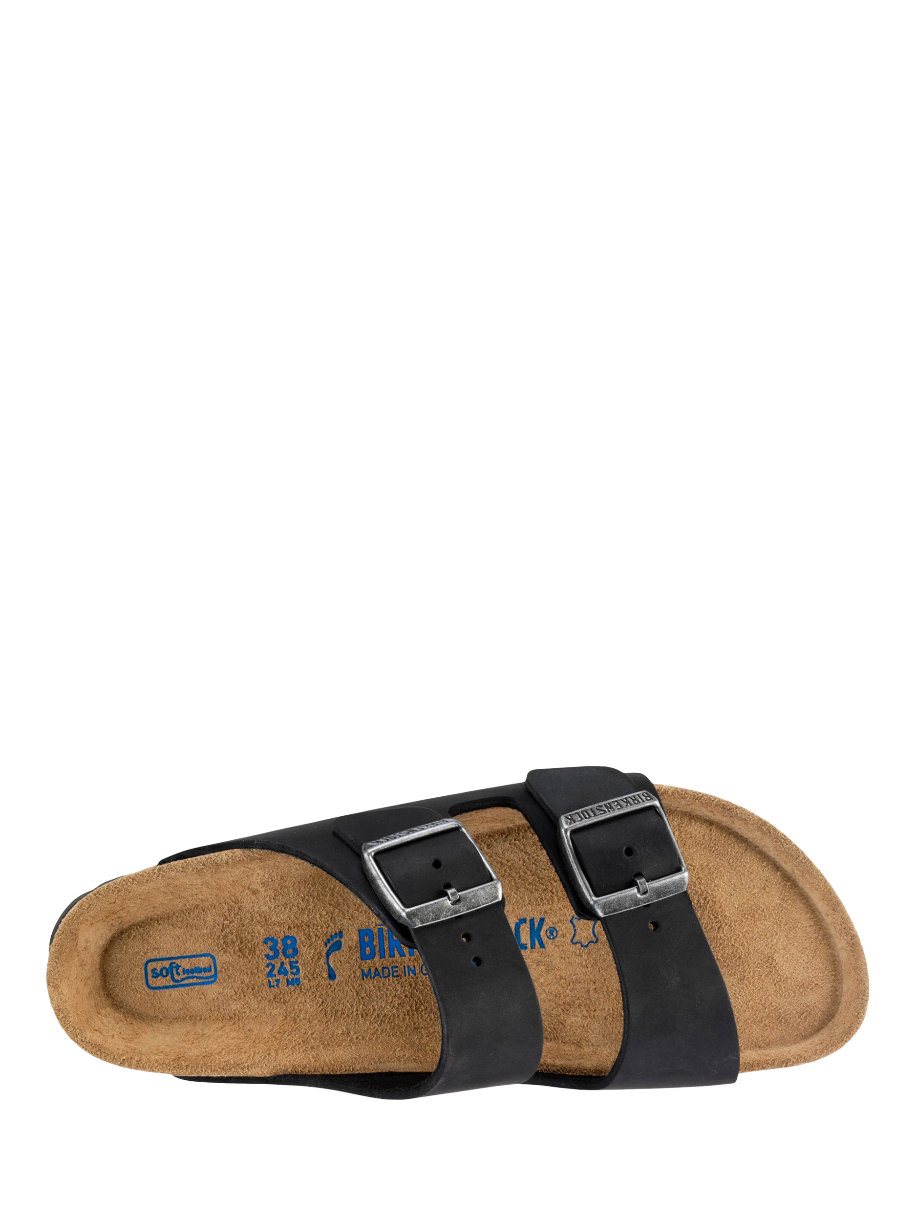 Product image 3 of 3, which shows Birkenstock Arizona Oiled Nubuck Leather Sandals, Black, EU41
