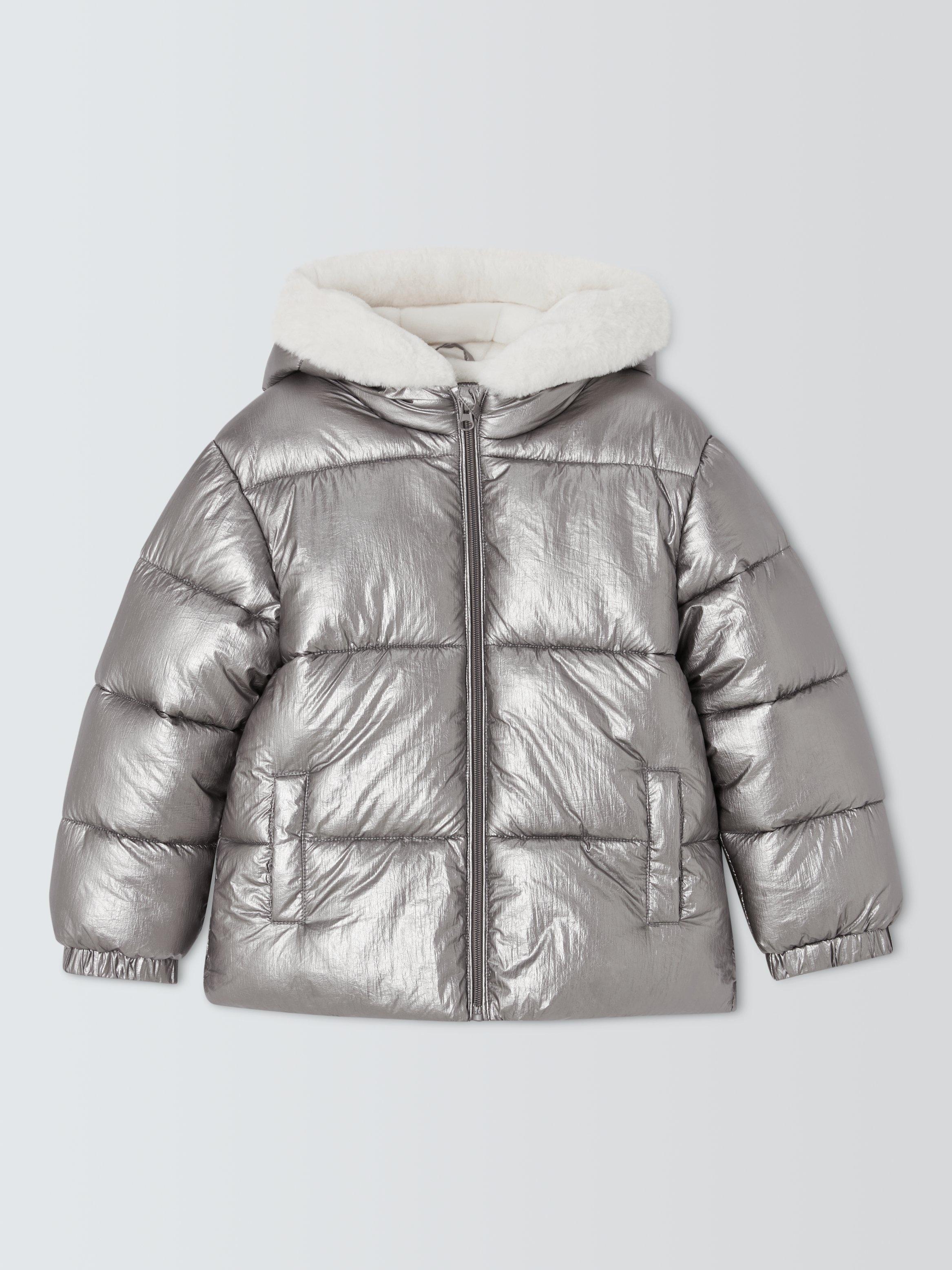 Product image 3 of 7, which shows John Lewis Kids' Pearlised Hooded Puffer Jacket, Multi, 3 years