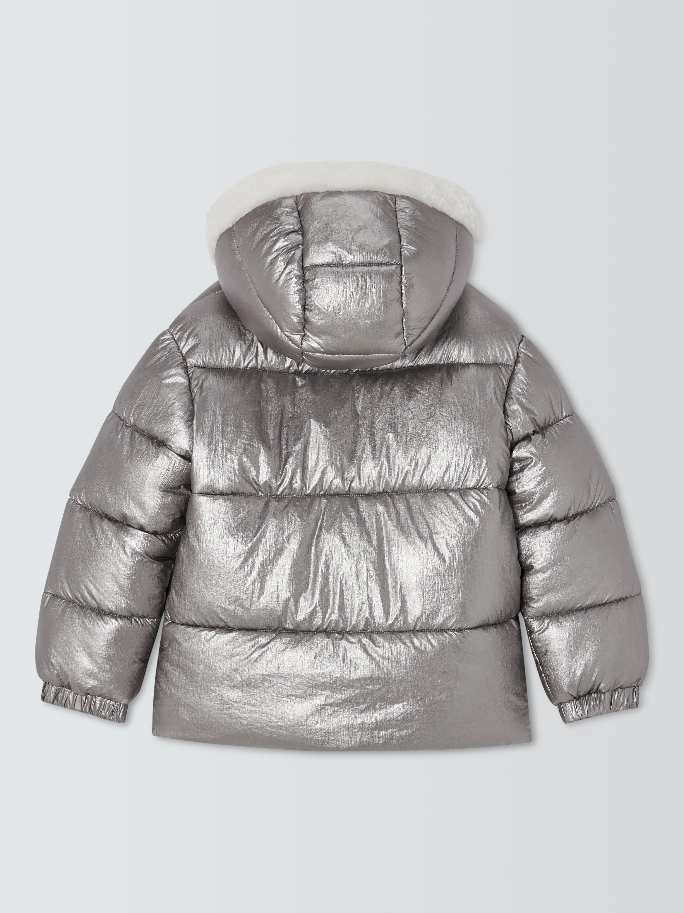 Product image 6 of 7, which shows John Lewis Kids' Pearlised Hooded Puffer Jacket, Multi, 3 years
