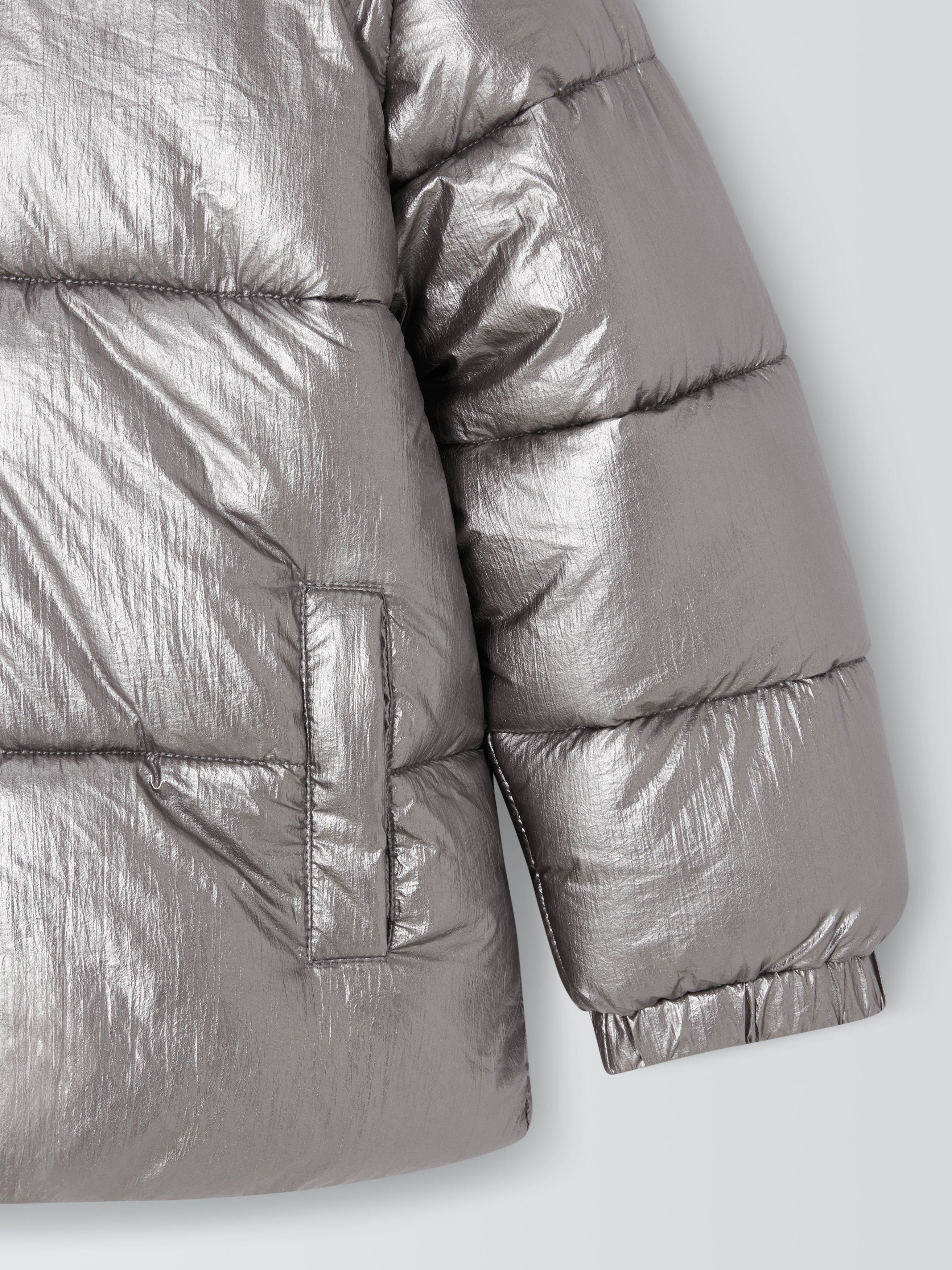 Product image 7 of 7, which shows John Lewis Kids' Pearlised Hooded Puffer Jacket, Multi, 3 years