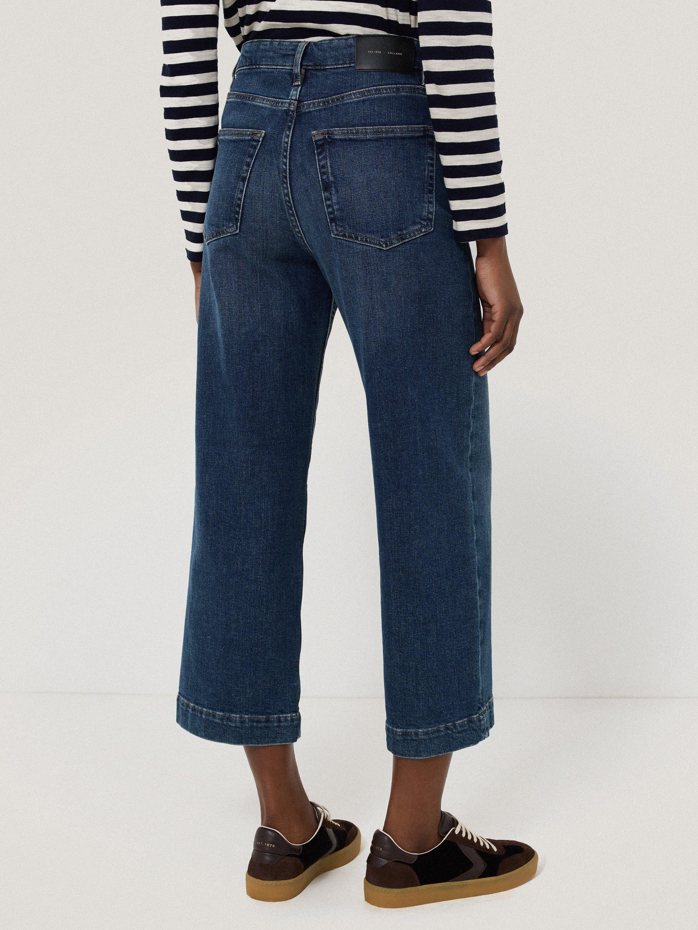 Product image 5 of 6, which shows Jigsaw Tyne Wide Leg Cropped Denim Jeans, Vintage Mid Blue, 24
