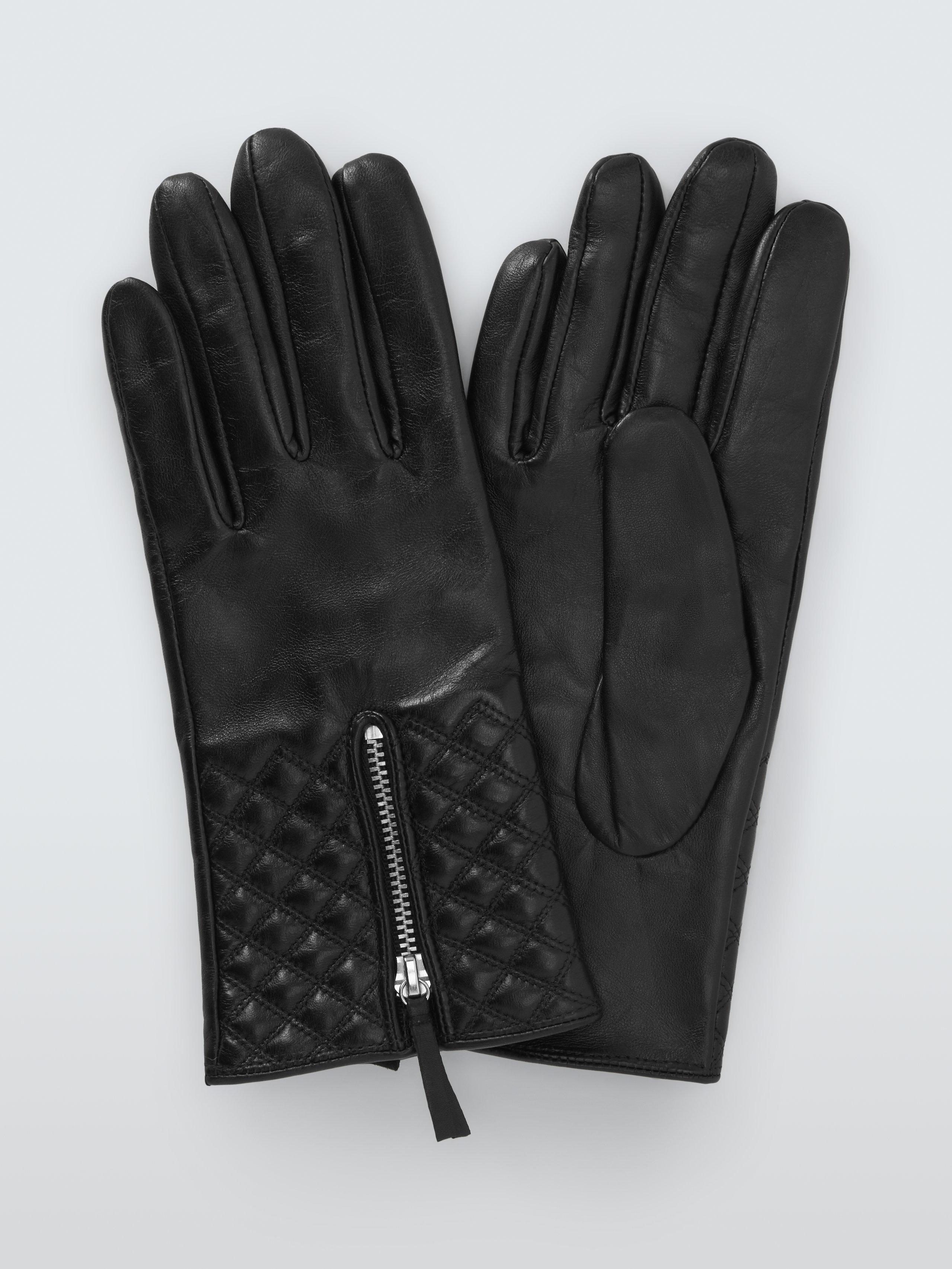 Product image 1 of 2, which shows QUILTED ZIP GLOVE BK S