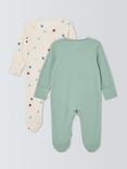 John Lewis Baby Shapes Sleepsuits, Pack of 2, Blue Multi