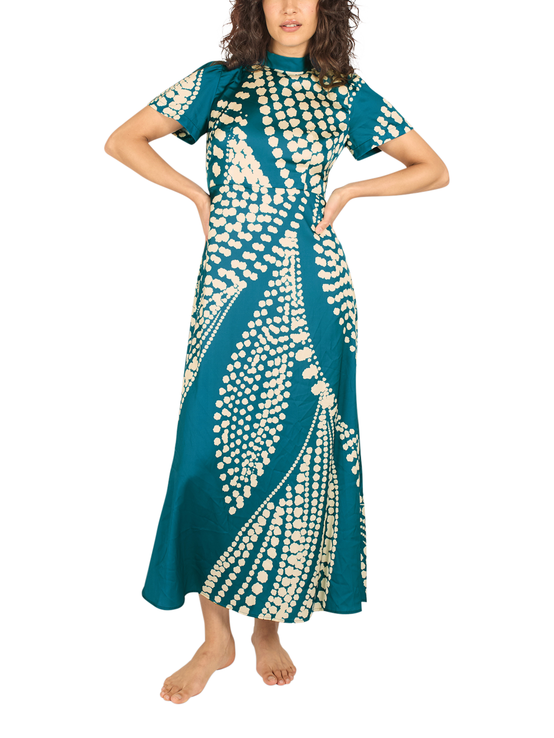 Product image 1 of 6, which shows Traffic People Solitude The Odes Revisited Dress, Blue/Cream, XS