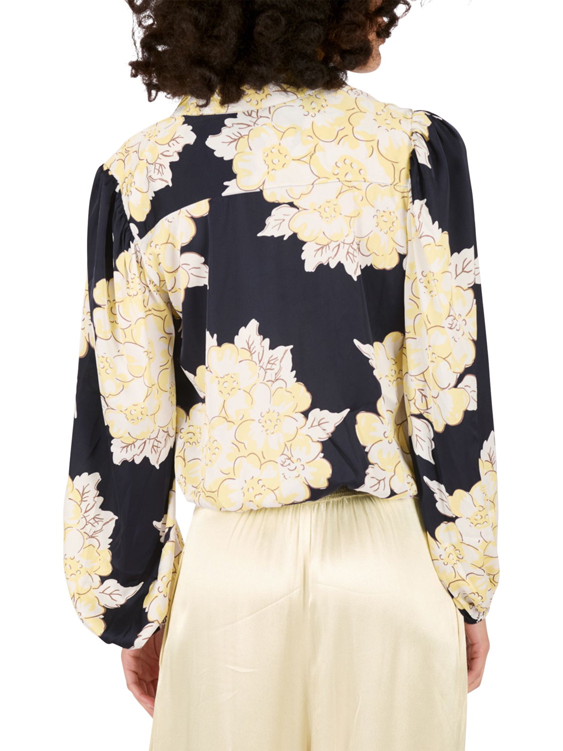 Product image 2 of 6, which shows Traffic People Tremon Blooming Lovely Floral Shirt, Navy/Cream, XS