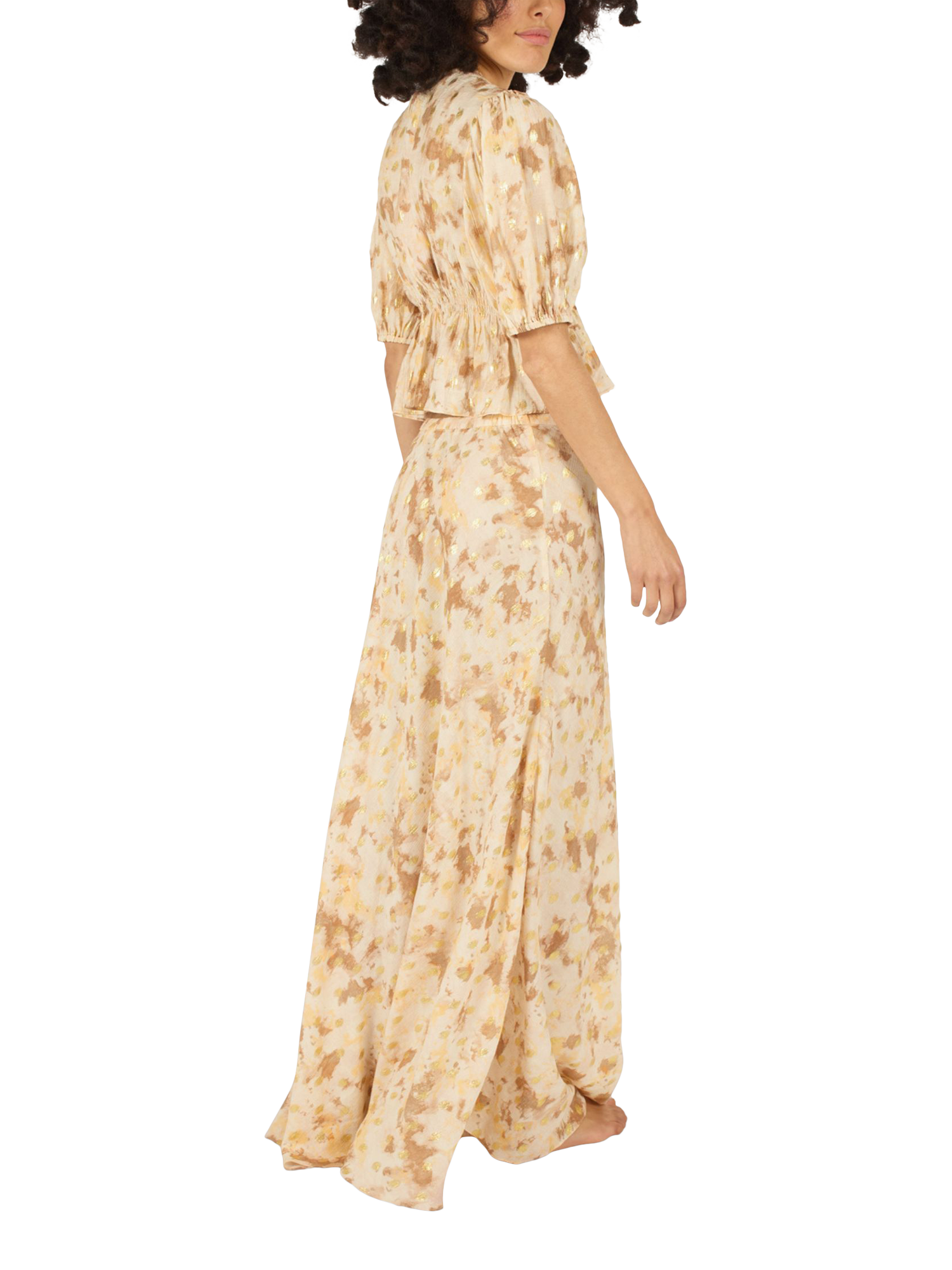 Product image 4 of 6, which shows Traffic People Margot Gold Rush Top, Brown, XS