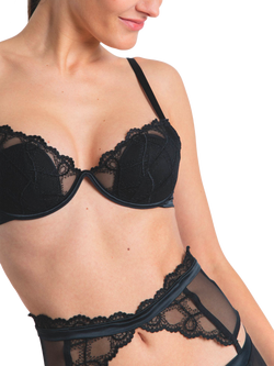 Maison Lejaby Bold Lace Suspenders, Noir - view 2, Noir