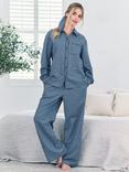Chelsea Peers Gingham Long Pyjama Set, Navy