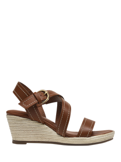 Radley Lavender Road Leather Jute Wedge Heeled Sandals, Brown