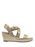 Radley Lavender Road Leather Jute Wedge Heeled Sandals, Soft Gold
