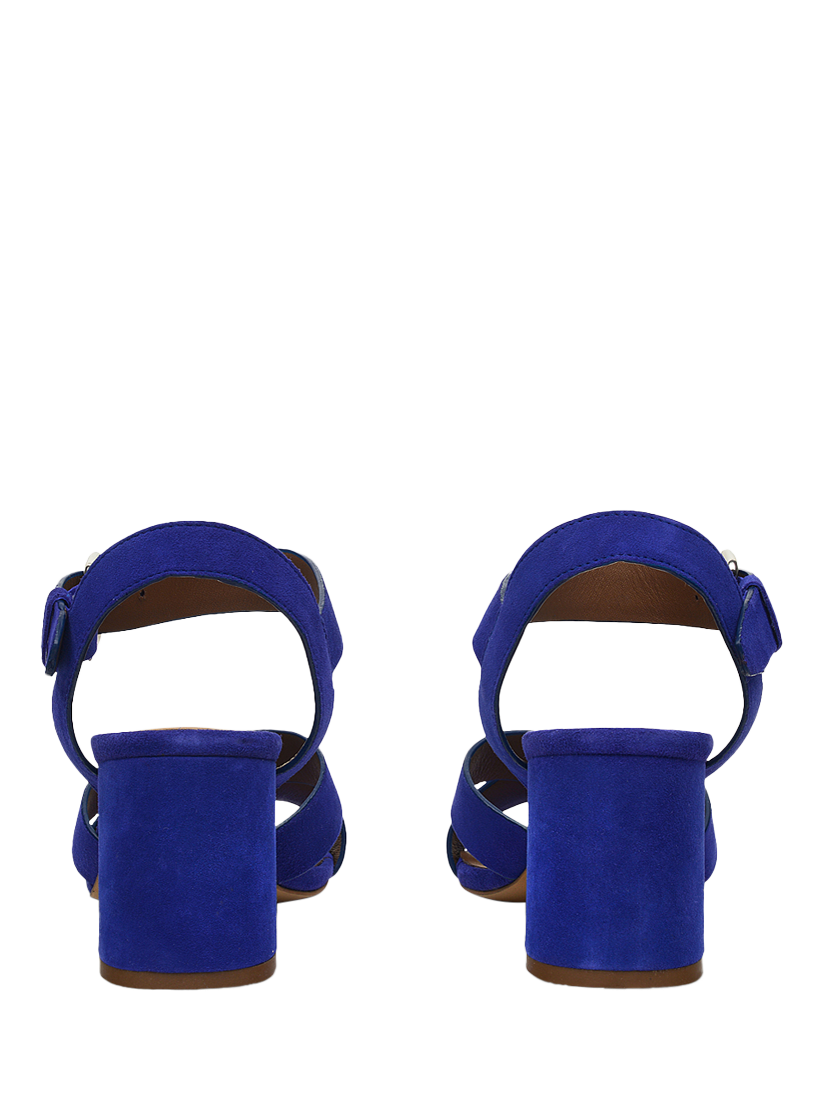 Product image 2 of 3, which shows Radley Portland Terrace Suede Block Heeled Sandals, Royal Blue, 4