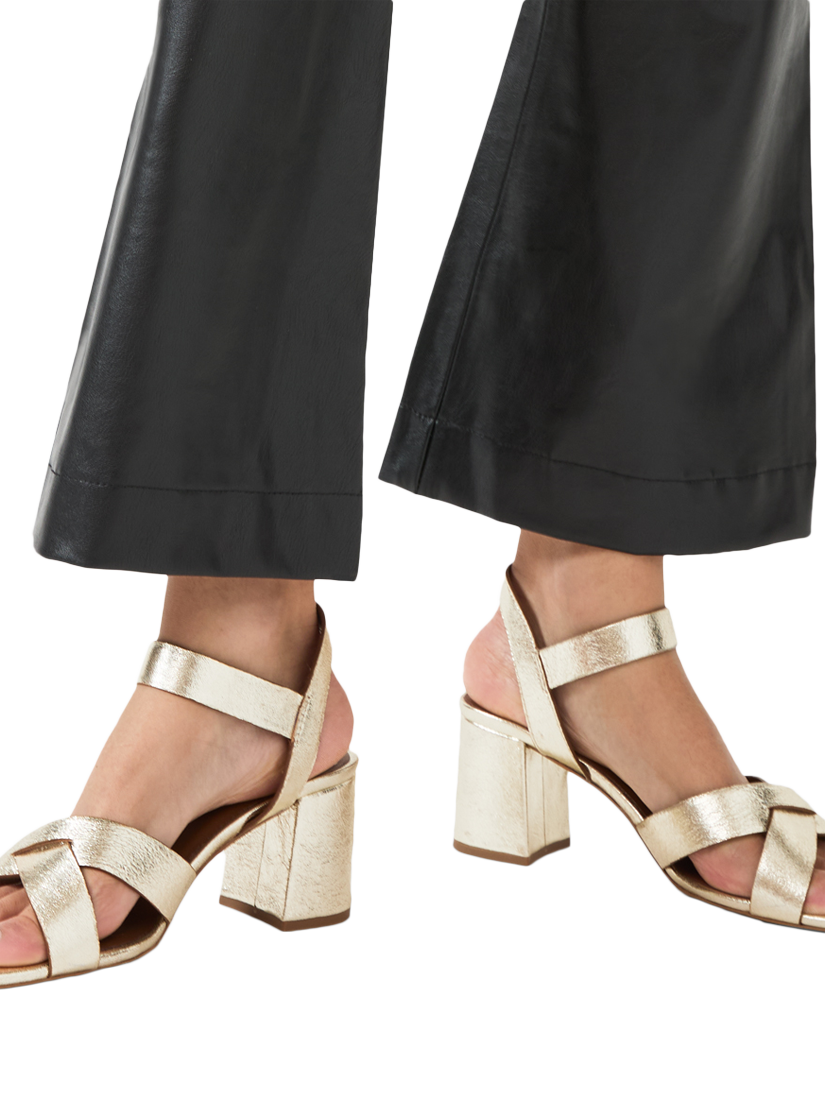 Product image 4 of 4, which shows Radley Portland Terrace Leather Block Heeled Sandals, Gold, 4