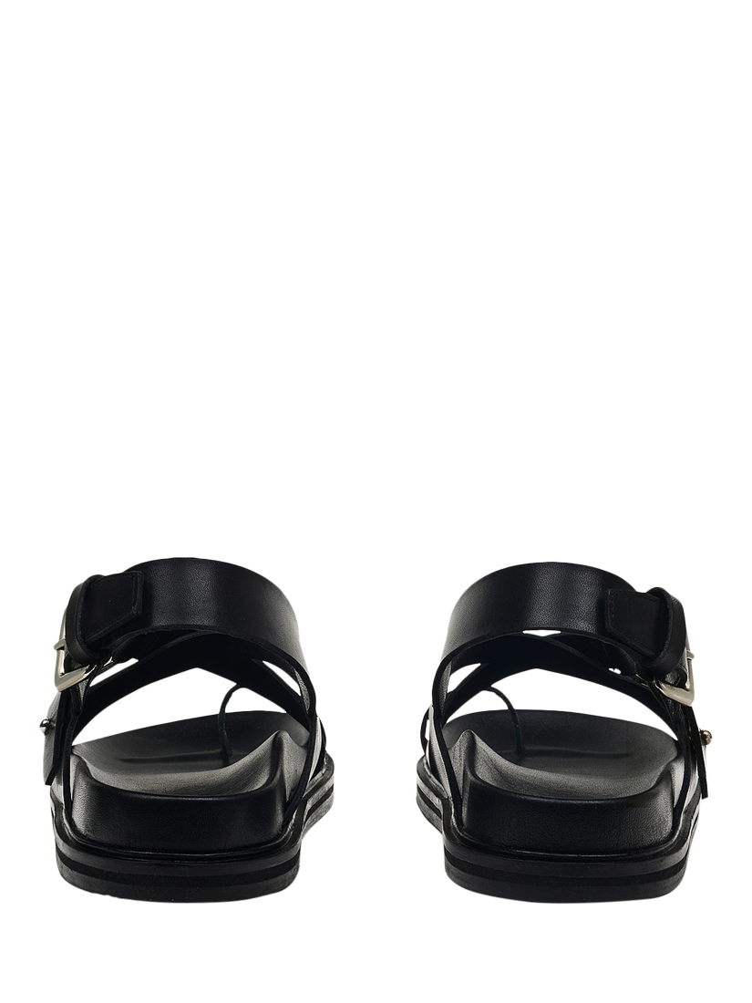 Product image 2 of 4, which shows Radley Norway Walk Leather Strappy Sandals, Black, 4