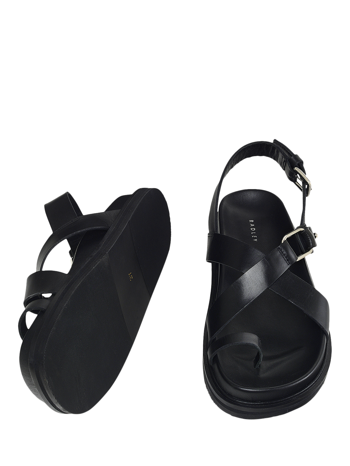 Product image 3 of 4, which shows Radley Norway Walk Leather Strappy Sandals, Black, 4