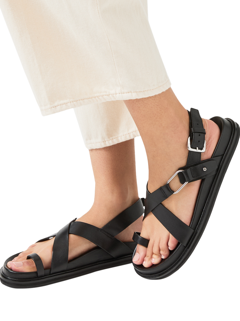 Product image 4 of 4, which shows Radley Norway Walk Leather Strappy Sandals, Black, 4