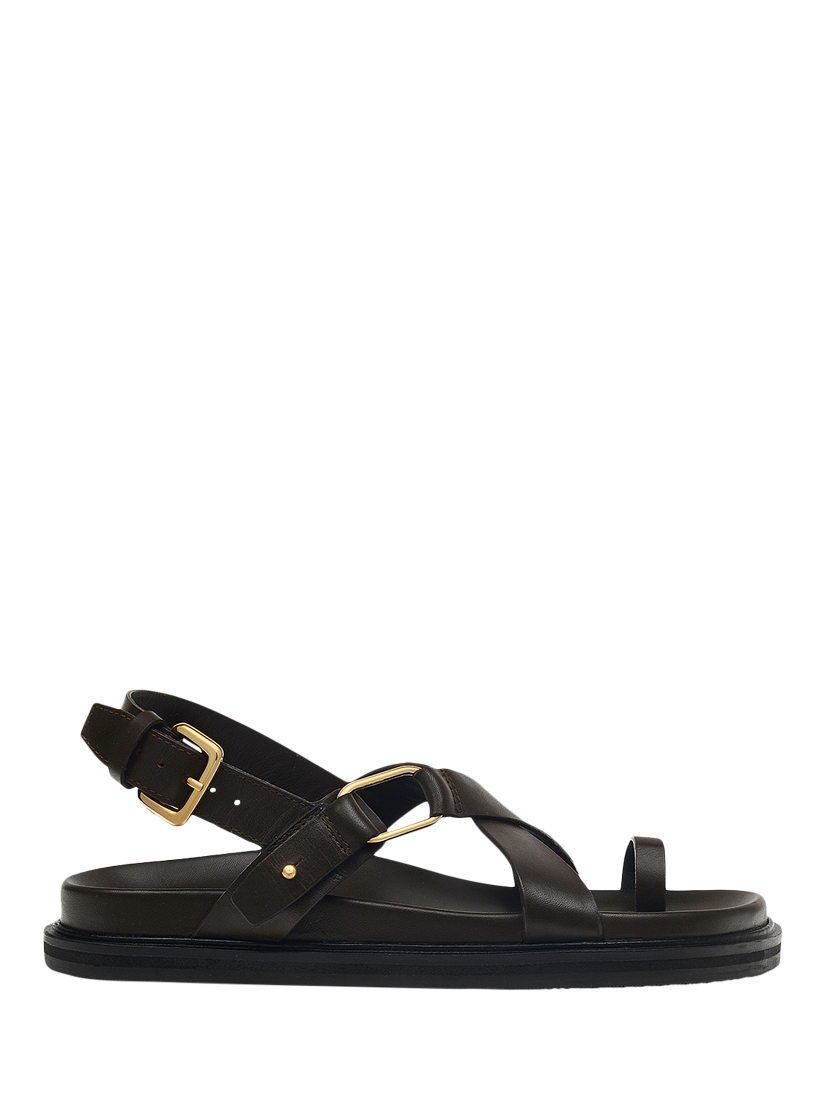 Product image 1 of 4, which shows Radley Norway Walk Leather Strappy Sandals, Chocolate Brown, 4