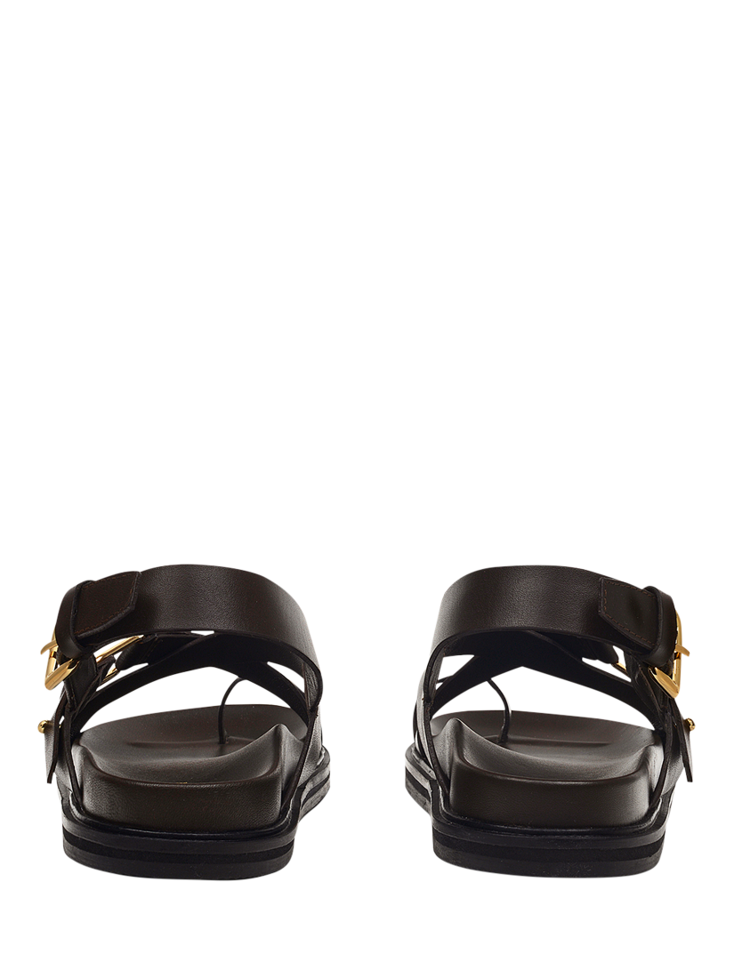 Product image 2 of 4, which shows Radley Norway Walk Leather Strappy Sandals, Chocolate Brown, 4