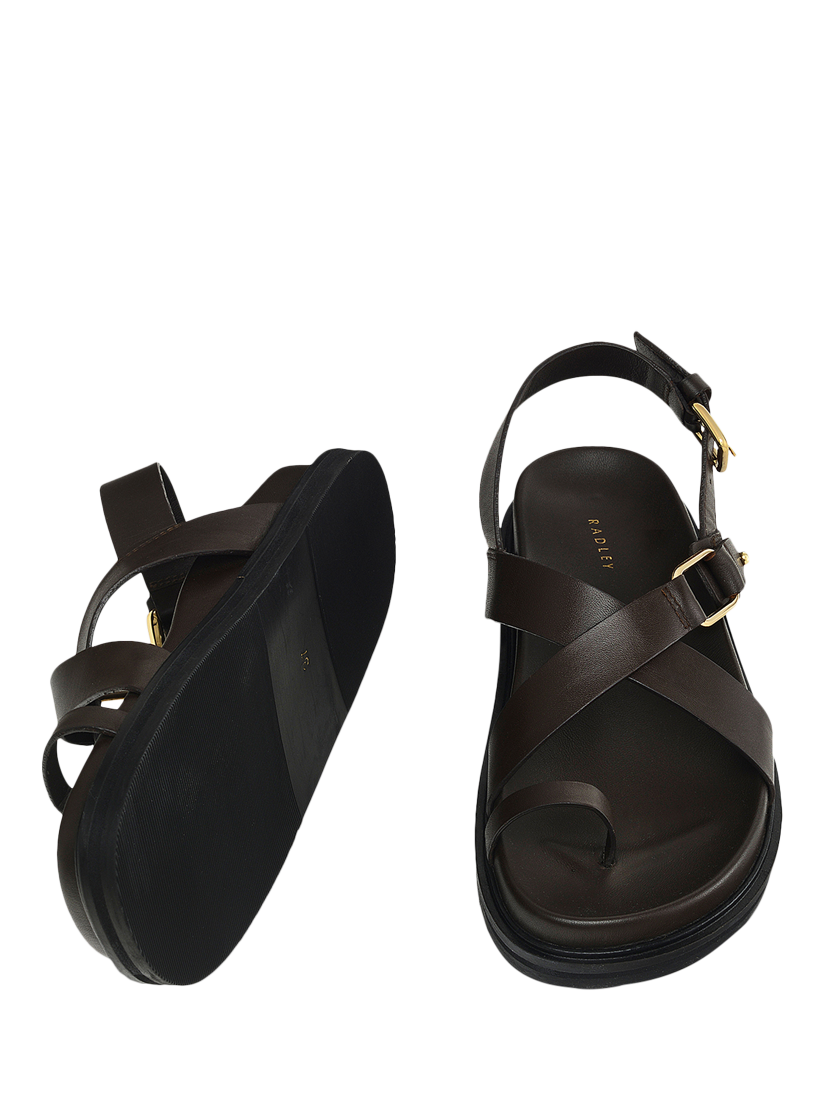 Product image 3 of 4, which shows Radley Norway Walk Leather Strappy Sandals, Chocolate Brown, 4