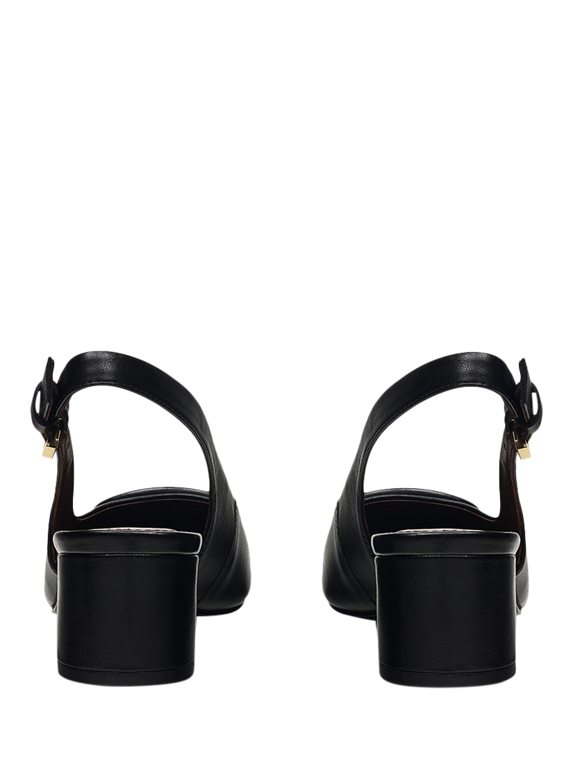 Product image 2 of 4, which shows Radley Grosvenor Arcade Leather Pointed Slingback Heeled Courts, Black, 4