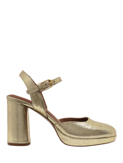 Radley Ivydale Crescent Suede Platform Heeled Sandals, Gold