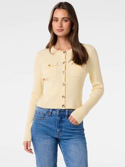 Forever New Delta Utility Knitted Cardigan, Vanilla, Vanilla