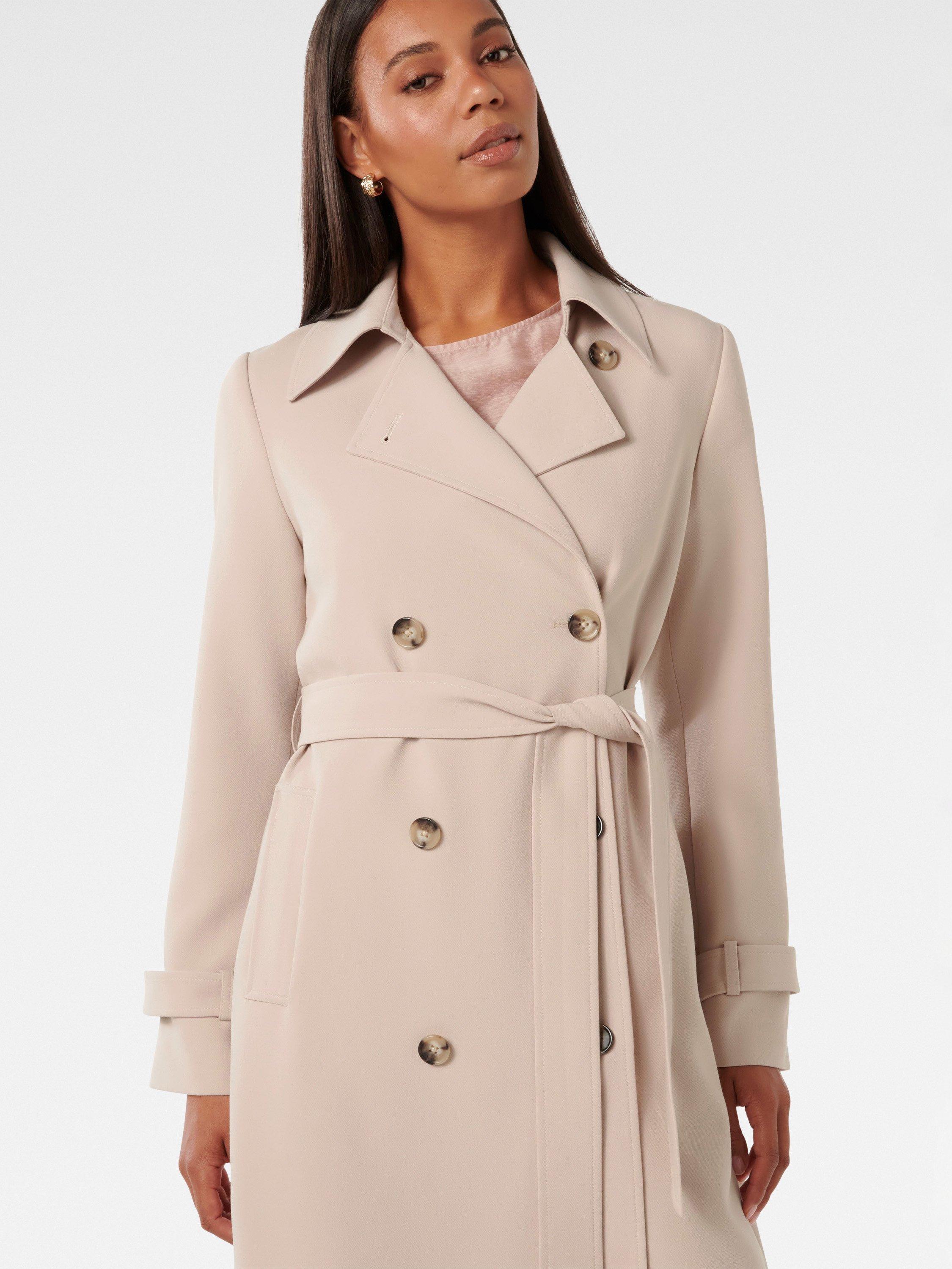 Product image 4 of 5, which shows Forever New Leanne Crepe Trench Coat, Stone Taupe, 6