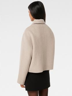 Forever New Petite Eden Felted Zip Through Jacket, Soft Oatmeal - view 2, Soft Oatmeal