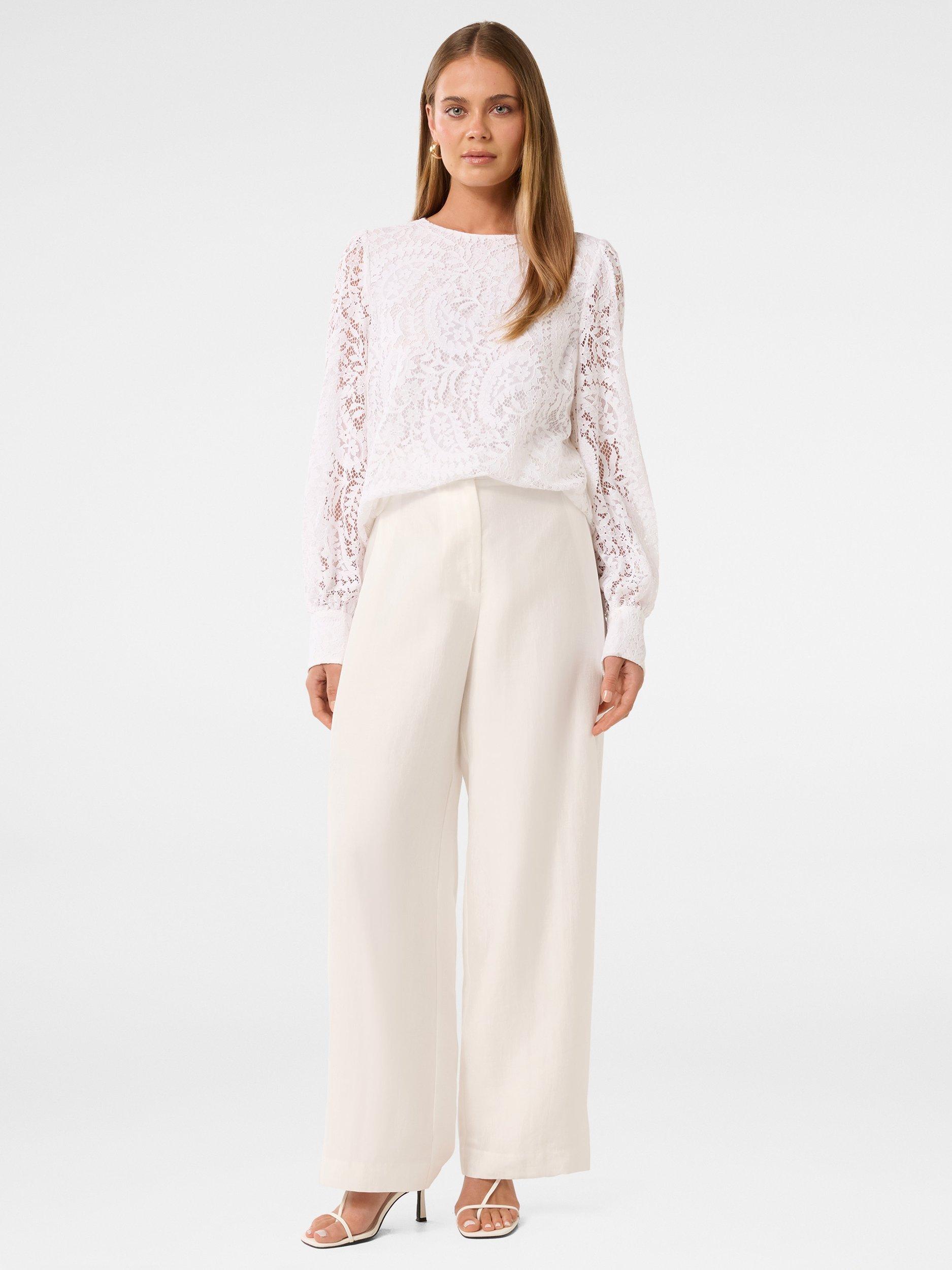 Product image 5 of 5, which shows Forever New Liana Lace Blouse, Ivory, 4