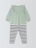 John Lewis Frill Shoulder Long Sleeve Top & Leggings Set, Multi