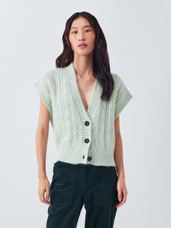 AND/OR Bex Pointelle Sleeveless Cardigan, Aqua