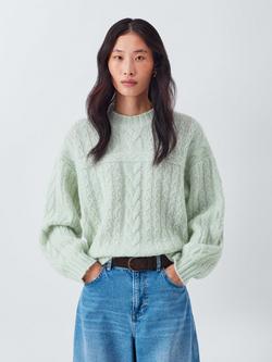 AND/OR Cable Knit Wool Rich Jumper, Aqua