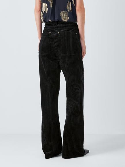 AND/OR Mid Rise Flared Corduroy Trousers - view 2, Black
