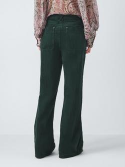 AND/OR Mid Rise Flared Corduroy Trousers - view 2, Dark Green