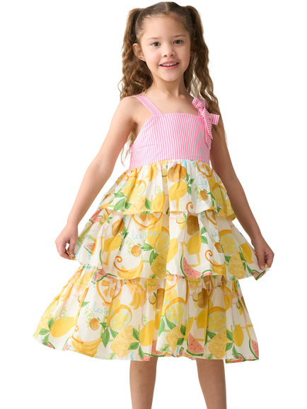 Angel & Rocket Kids' Tiered Fruit Sundress, Multi, Multi