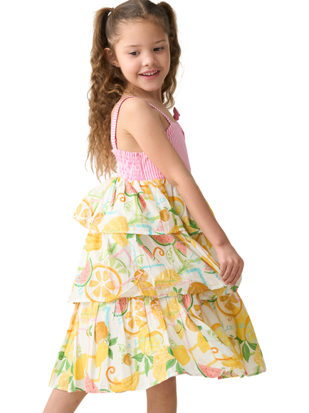 Angel & Rocket Kids' Tiered Fruit Sundress, Multi - view 2, Multi