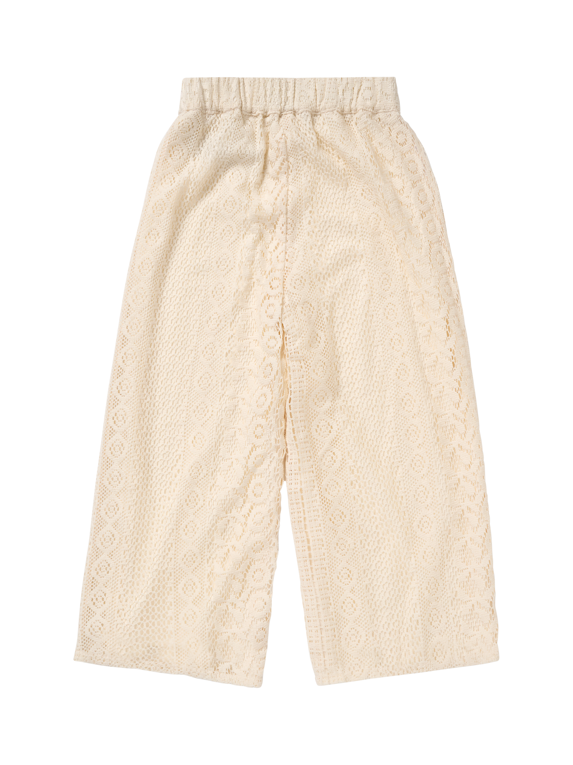 Product image 5 of 6, which shows Angel & Rocket Kids' Jersey Crochet Trousers, Cream, 3 years